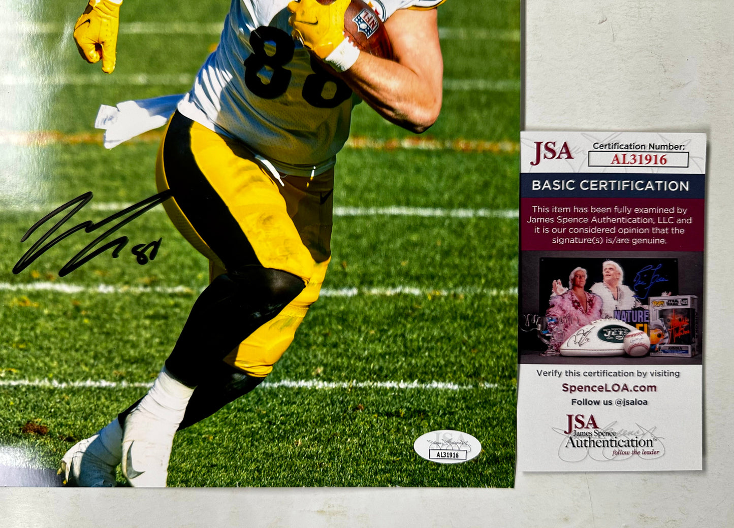Pat Freiermuth Signed Autographed NFL Pittsburgh Steelers TE 8x10 Photo With JSA COA