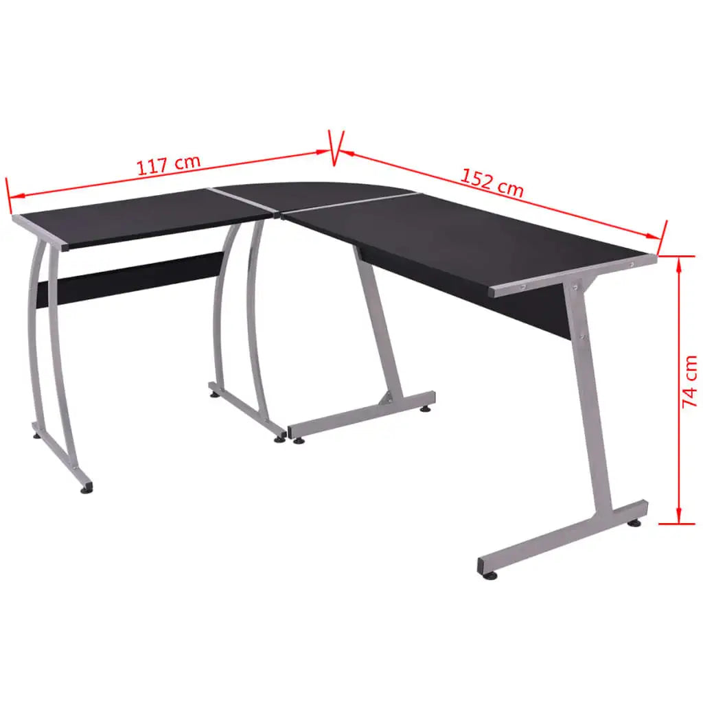 L-Shaped Black Corner Desk