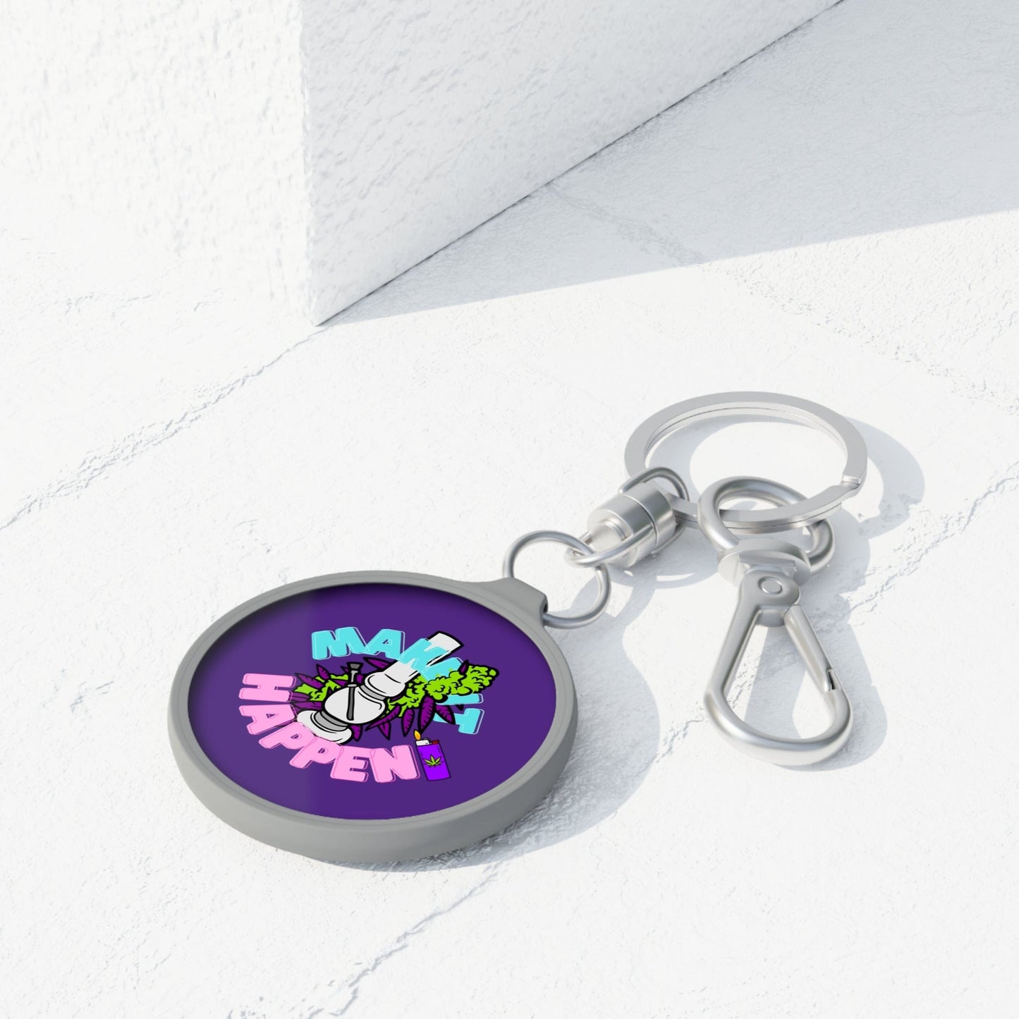 Make It Happen Cannabis Keyring Tag