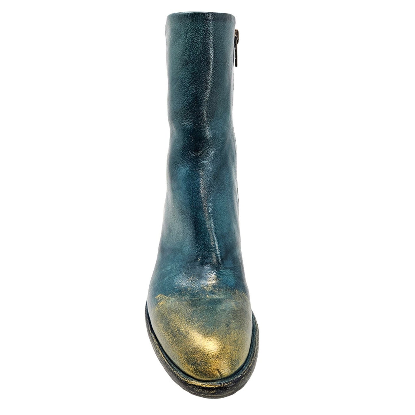 Teal Hand Rubbed Ankle Boot