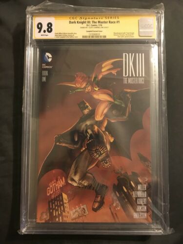 DKIII The Master Race #1 CGC SS 9.8 Signed J Scott Campbell Exclusive Batman