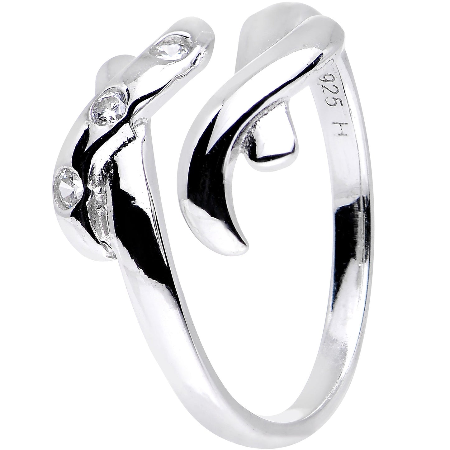 Sterling Silver 925 Cubic Zirconia Crisscross Toe Ring