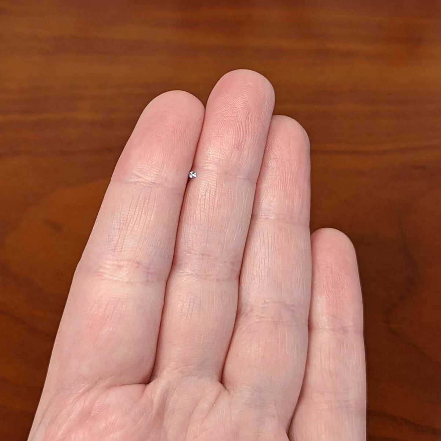 20G Stainless Steel Clear Gem Micro Nose Ring L-Shaped