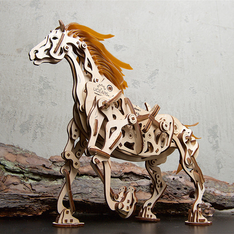 Bionic Horse Mechanical Trojan Horse Wooden Mechanical Transmission Model