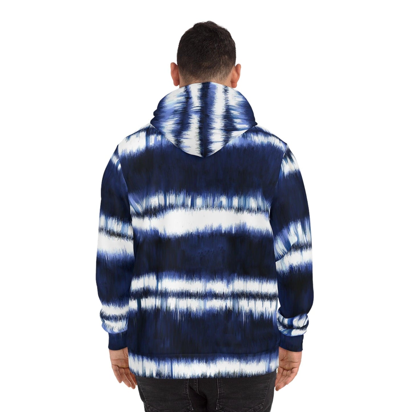"WHITE LINES // BLUE STATIC" Hoodie – Lizard Vigilante All-Over Chaoswear Edition - Premium All Over Prints from Printify - Just $73.73! Shop now at Lizard Vigilante