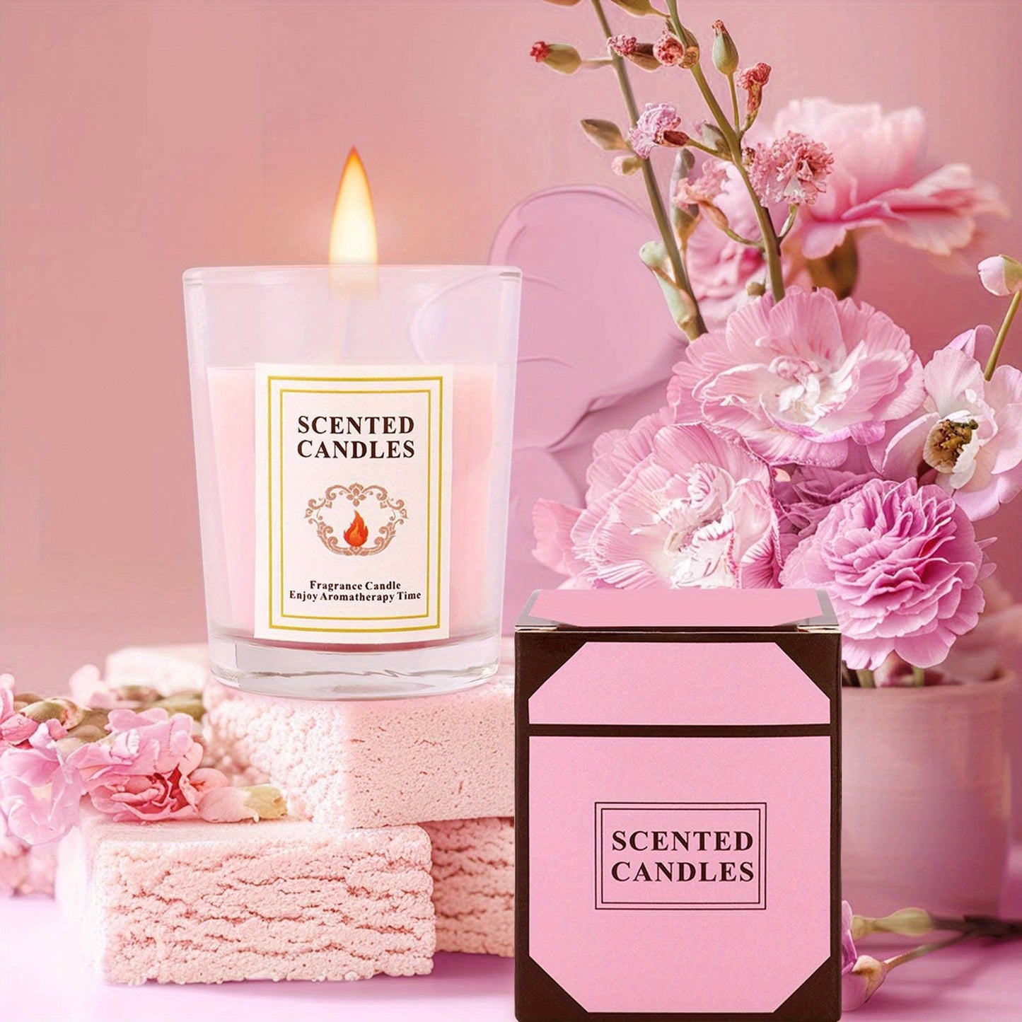 Chic Pink "I'm Not Old, I'm Classic" Insulated Travel Tumbler Set with Lid - Includes Scented Candle, Bath Soap, & Floral Bookmark - Ideal Birthday & Christmas Gift for Men & Women Turning 40, 50, 55, 60, 65, 70, 80, 90 Years