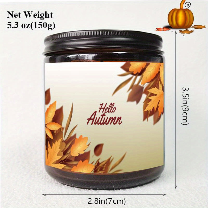 1Pc Scented Candle 5. 3Oz Soy Wax Hello Autumn Gifts For Women Men Mom Dad Grandma Friend Coworker Nurse Teacher Mentor Dentist Worker Pastor Boss Manager Autumn Harvest Festival Thanksgiving Unique Funny Special Trendy Essen
