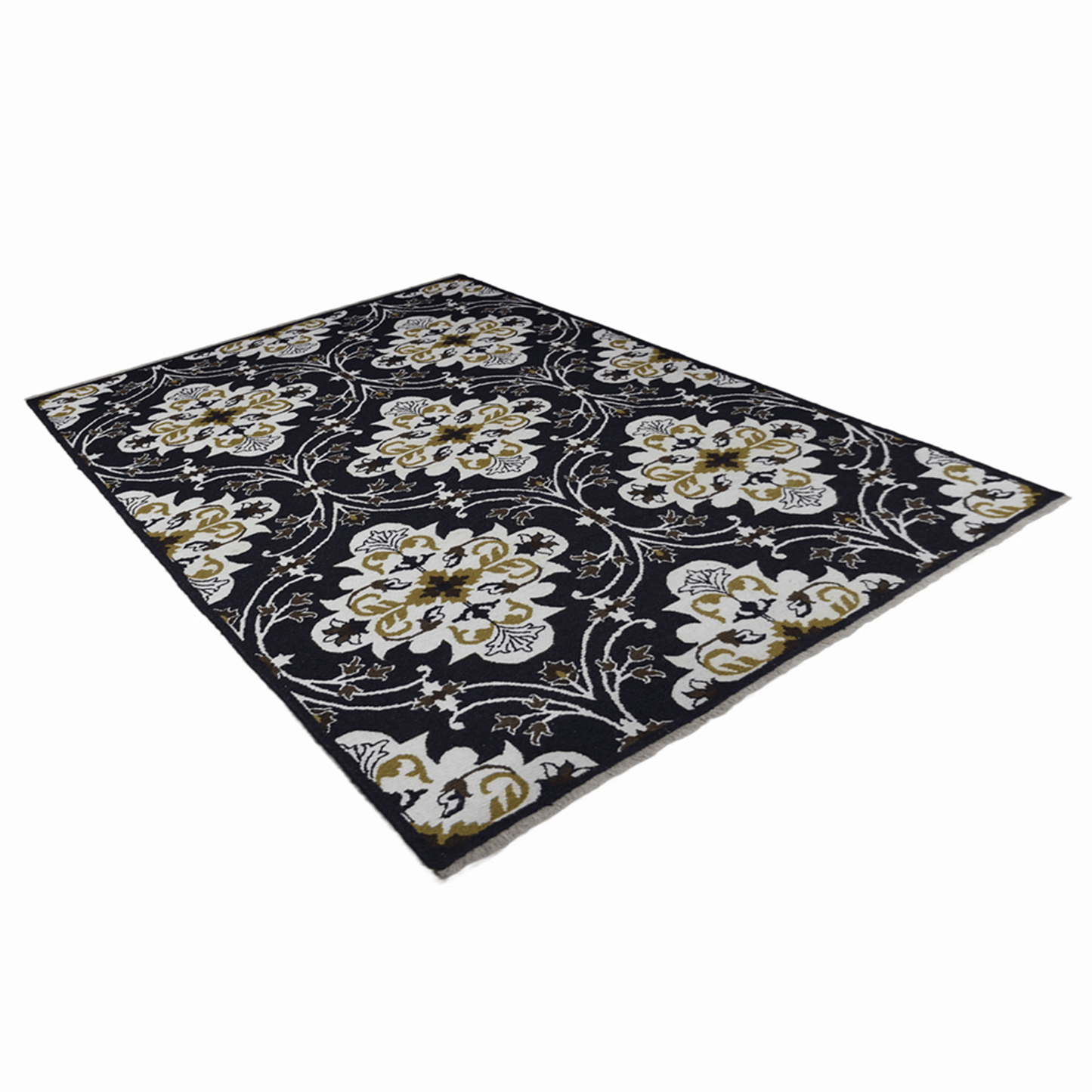 Rugsotic Carpets Hand Knotted Sumak Wool Area Rug Floral