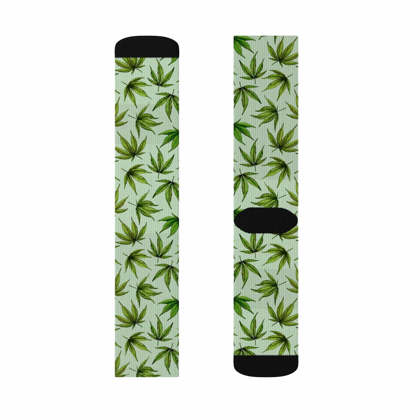 Green Marijuana Leaf Socks