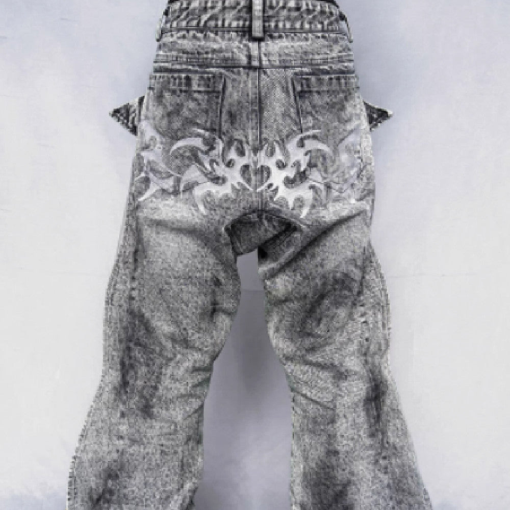 Washing Destroys Fashion Deconstruction Design Patchwork Pants