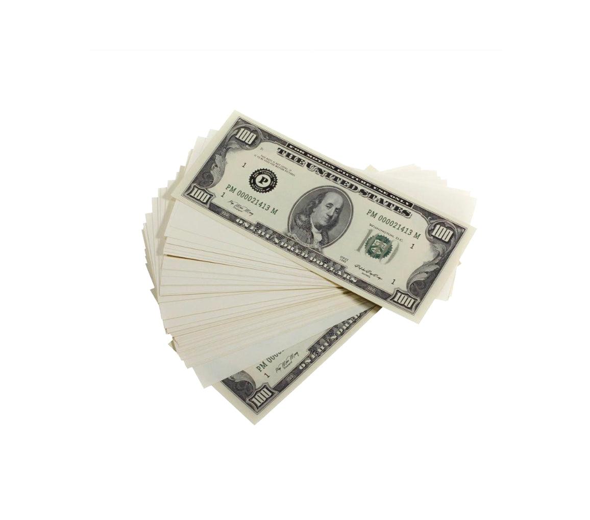 1980s Style $100,000 Prop Money - Blank Fillers
