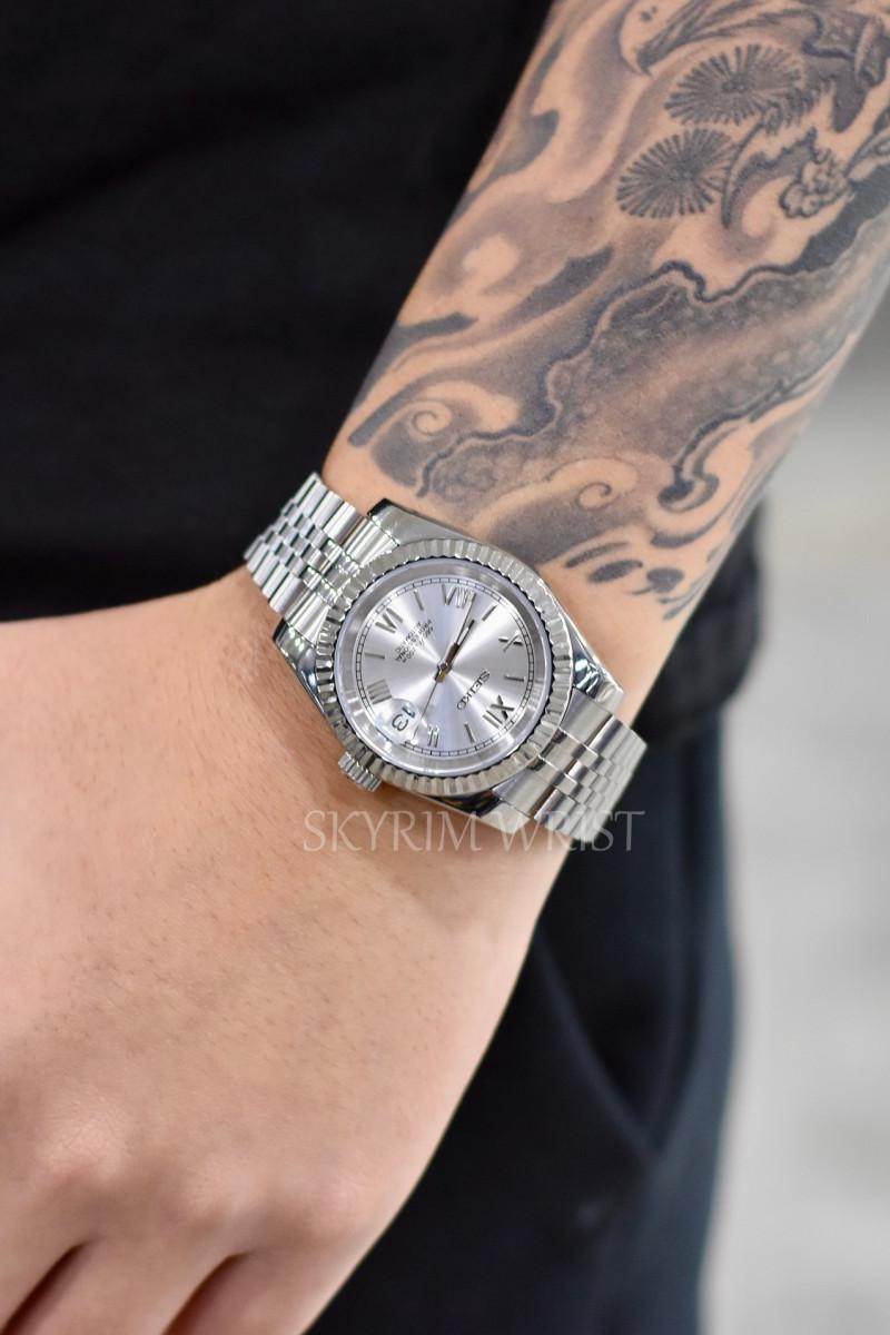 Mod Datejust Roman Silver