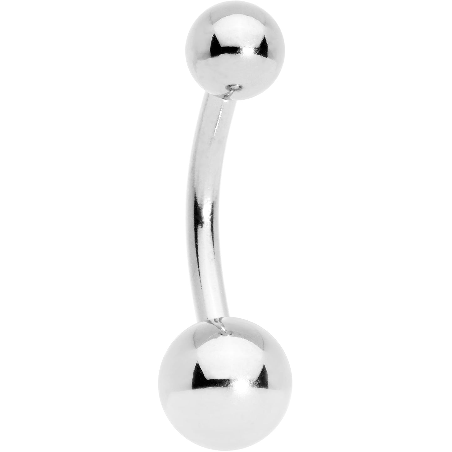 16G Solid 14k White GOLD BALL Belly Ring 3/8 6mm/4mm