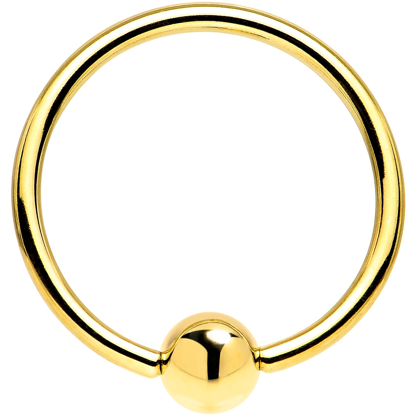 16G 9/16 Solid 14K Yellow Gold BCR Captive Ring