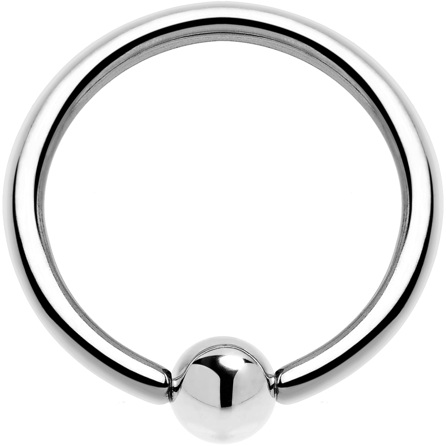 16G 3/8 Solid 14K White Gold BCR Captive Ring