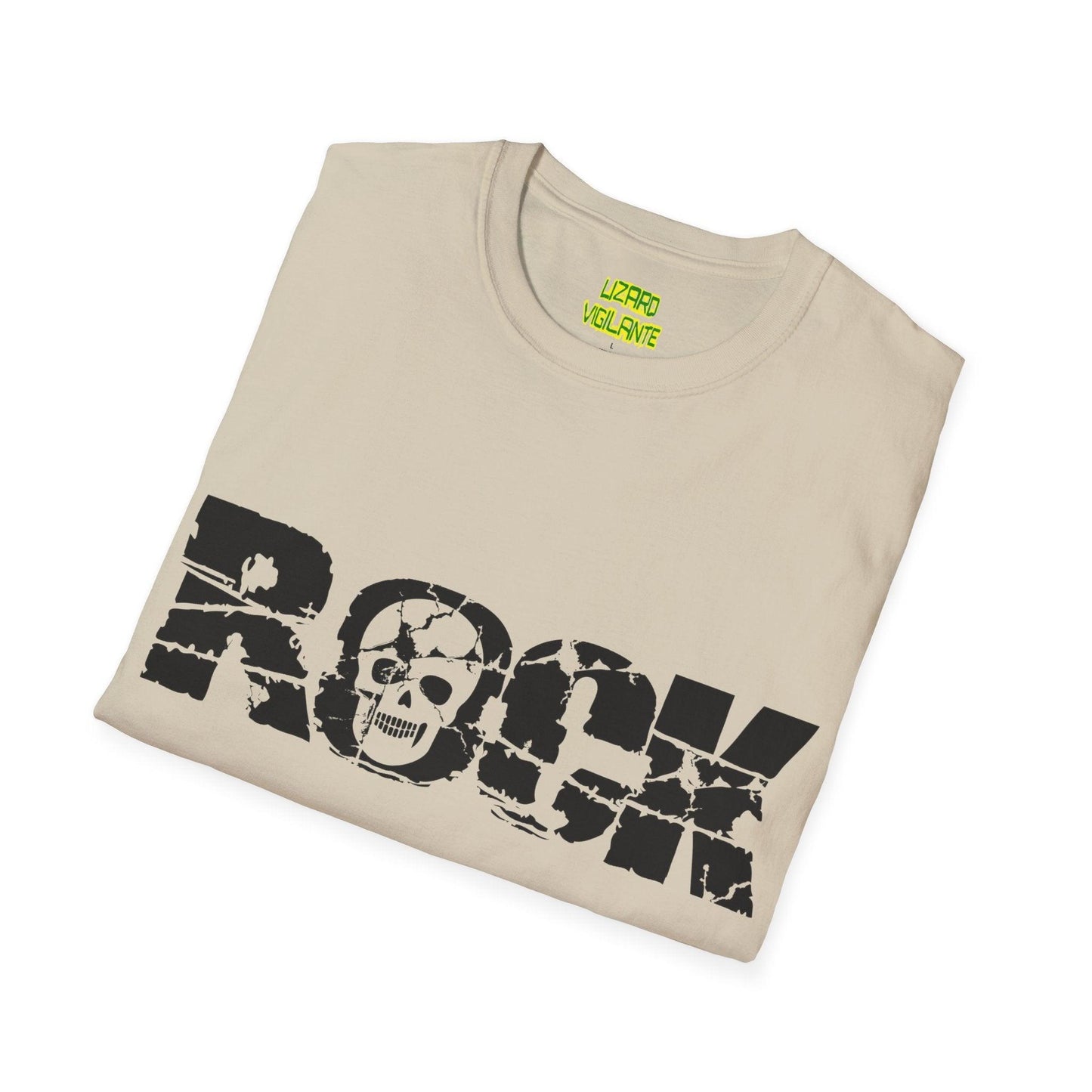 Cracked Rock Skull Unisex Softstyle T-Shirt - Lizard Vigilante