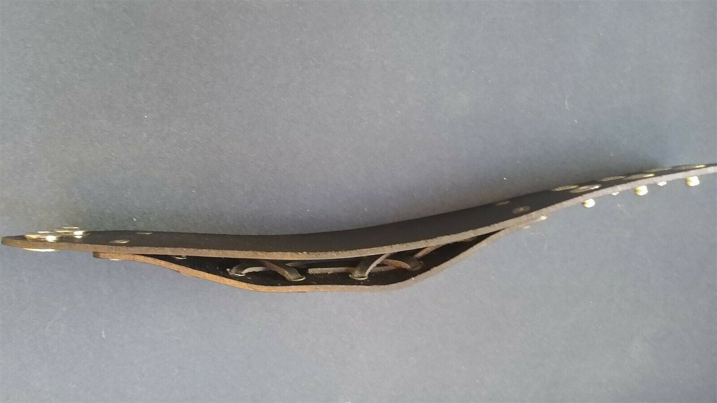 Black Leather 1.5 Inch Wide Cuff Bracelet with Criss-Cross Straps ~Adjustable~