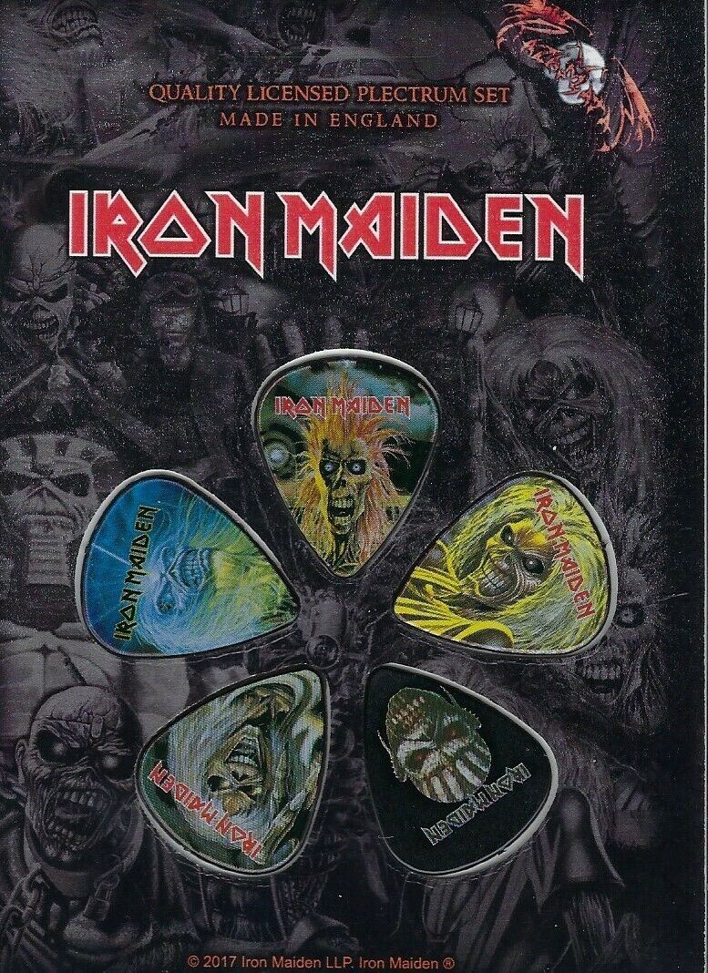 IRON MAIDEN 'Faces of Eddie' Set of 5 Guitar Picks/Plectrums ~Licensed~