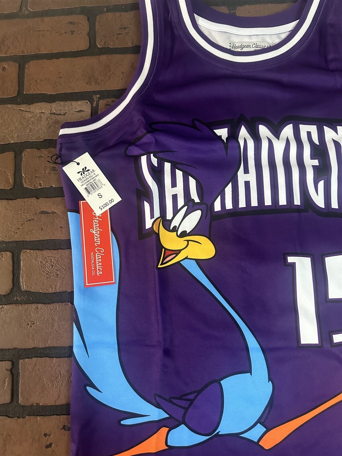 ROADRUNNER/SACRAMENTO Purple Headgear Classics Basketball Jersey ~Never Worn~S L