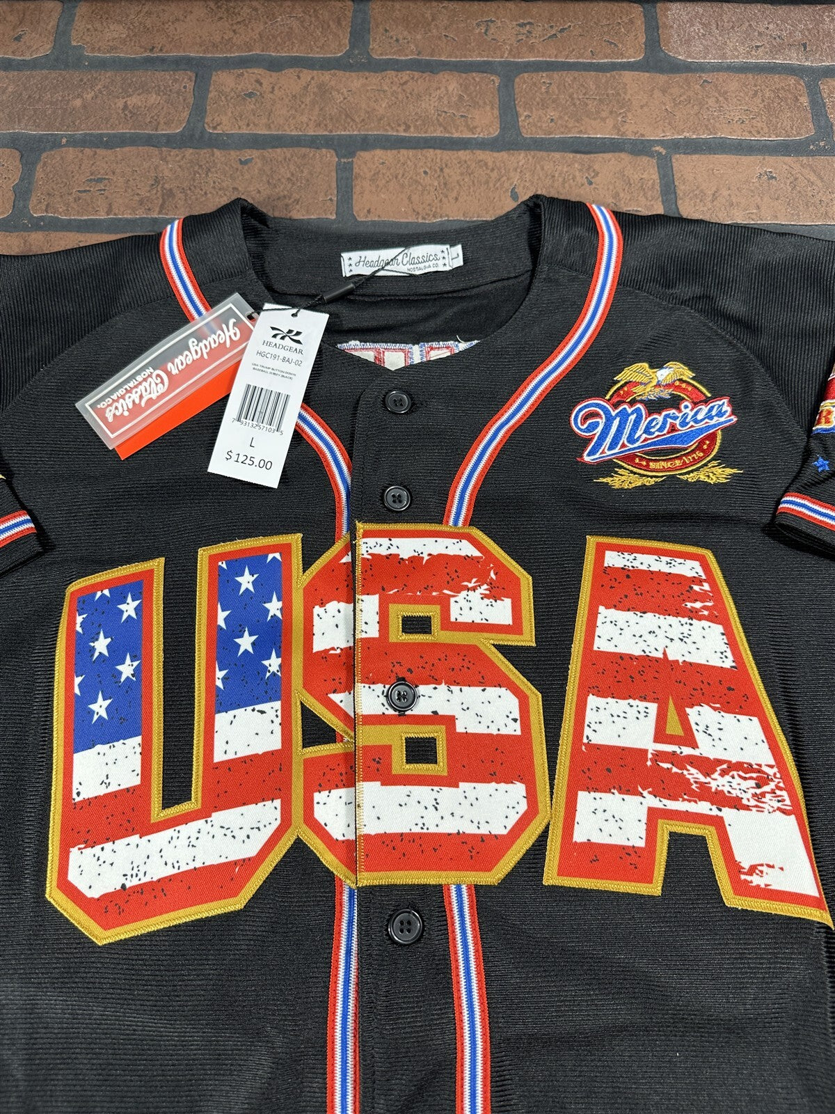 TRUMP USA #45 Headgear Classics Baseball Jersey ~Never Worn~ M L XL XXL