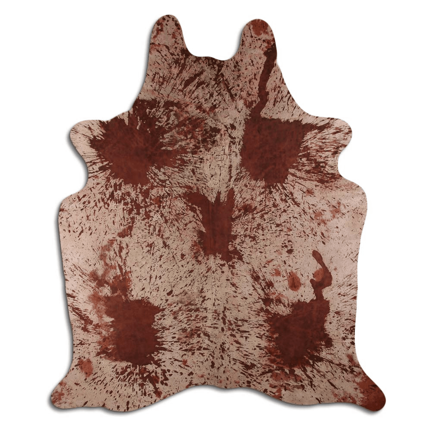 Distressed Brown Acid Washed Cowhide Area Rug