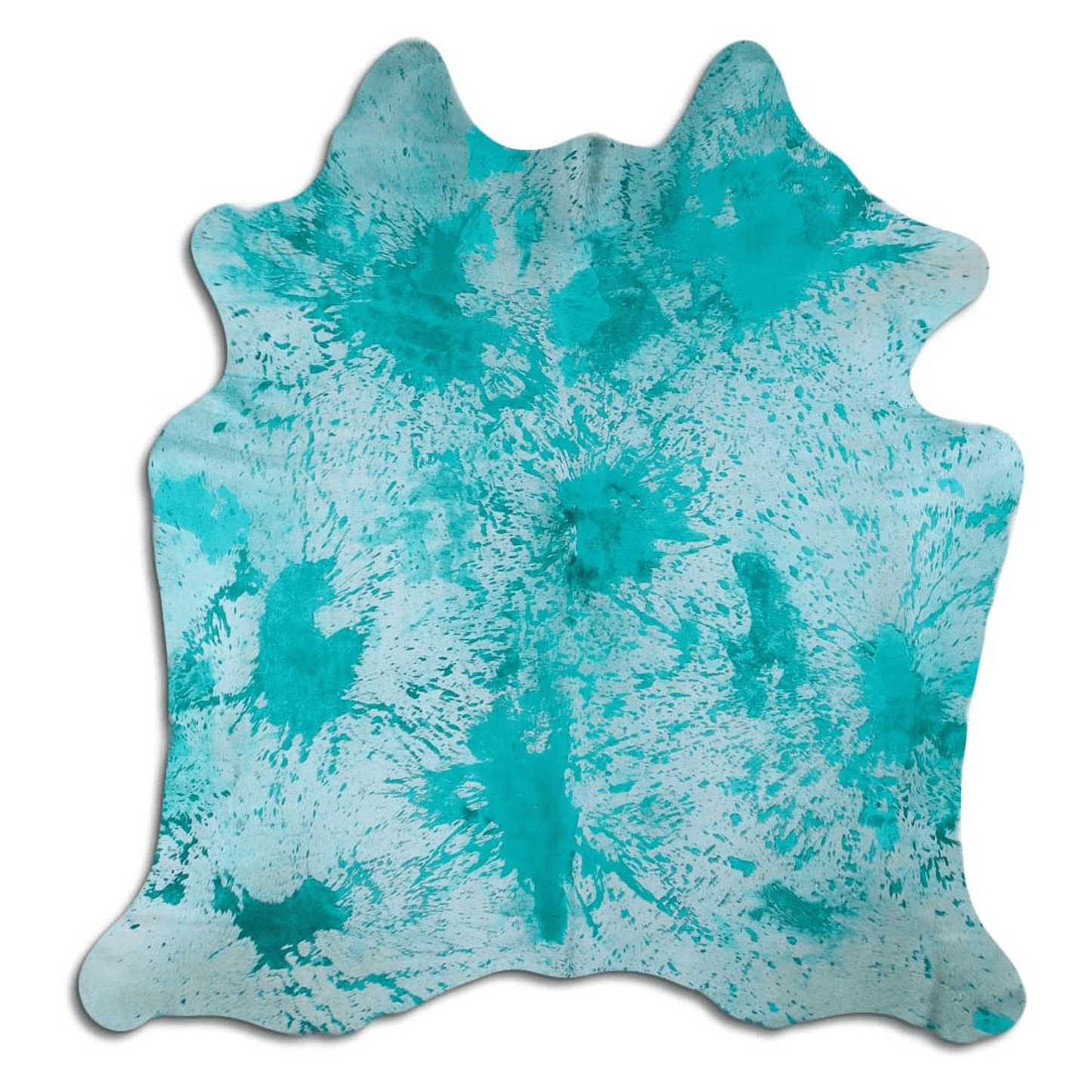 Distressed Emerald Green Acid Washed Cowhide Area Rug