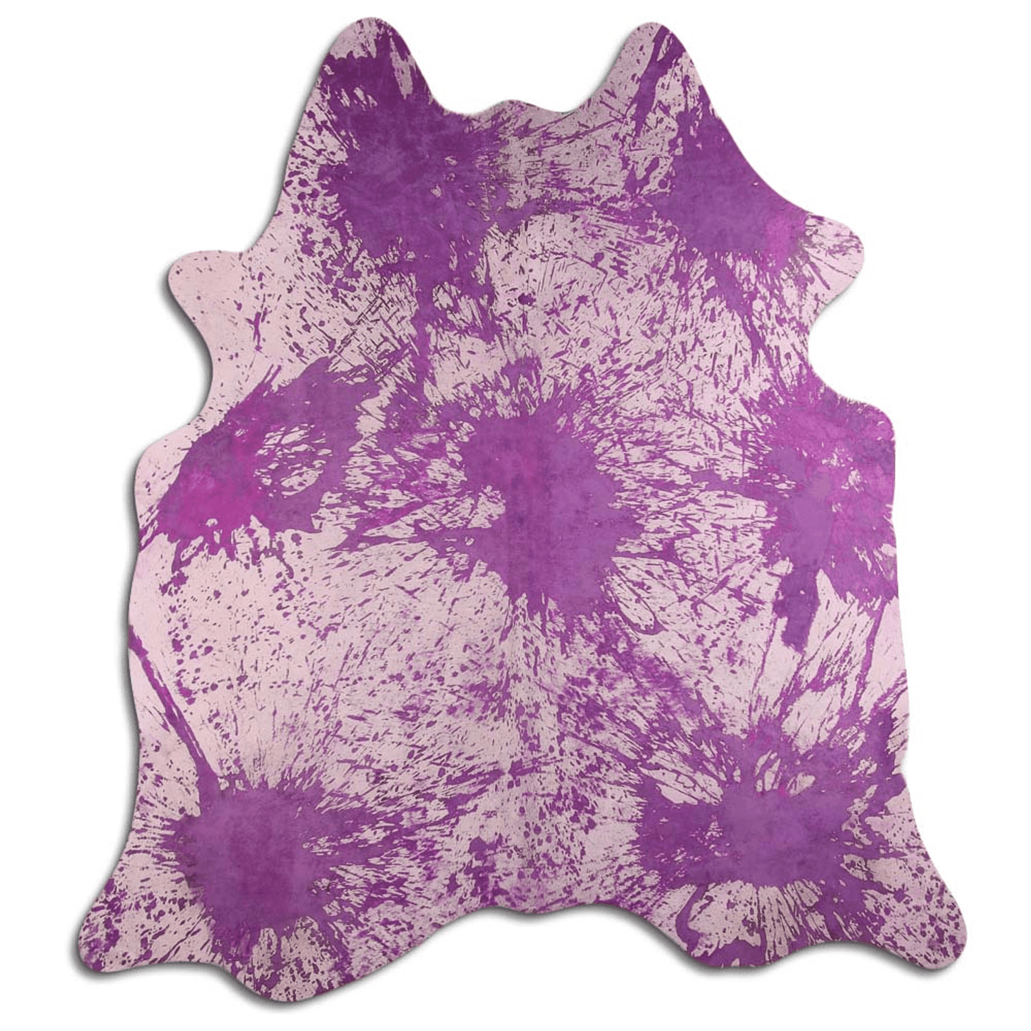 Distressed Purple Acid Washed Cowhide Area Rug