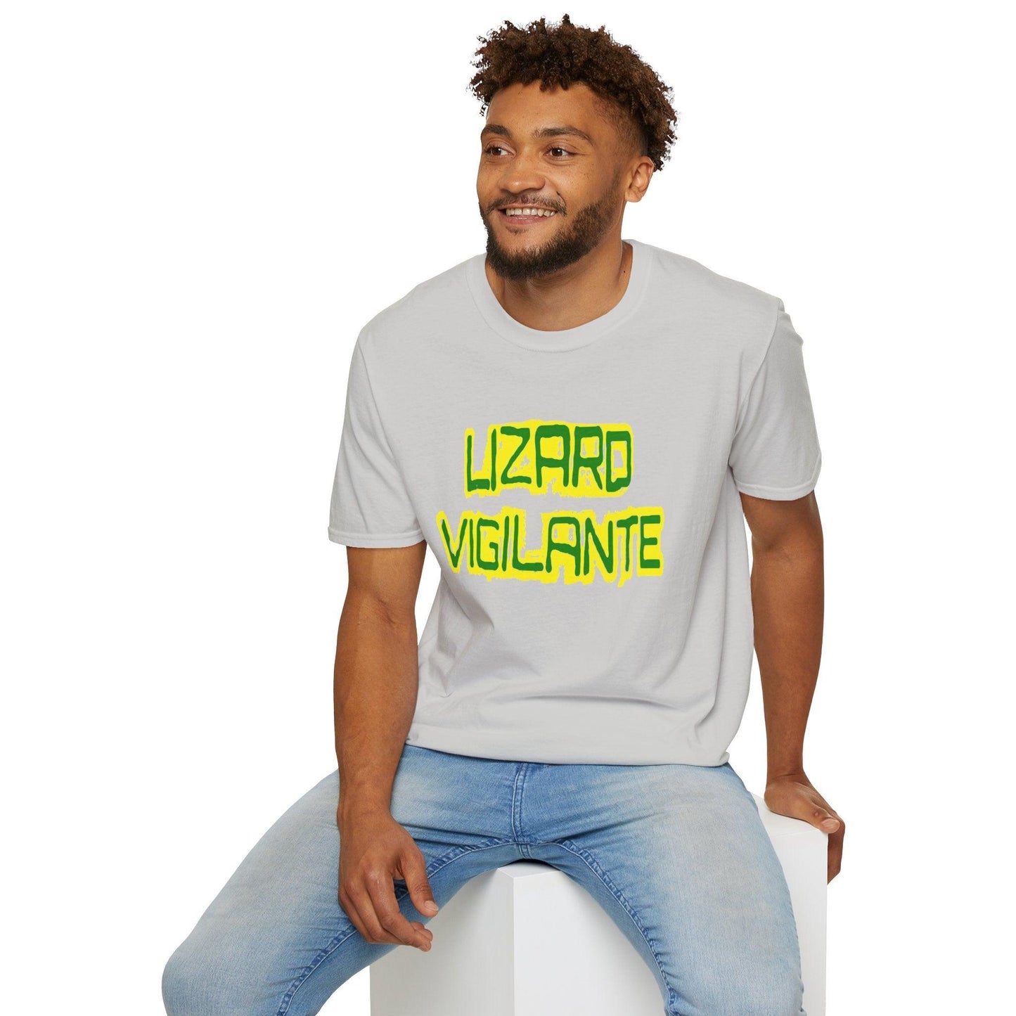 BITE-SIZED APOCALYPSE – Lizard Vigilante Softstyle T-Shirt (Caution: May Cause Neck Whiplash from Double Takes) - Premium T-Shirt from Printify - Just $17.99! Shop now at Lizard Vigilante