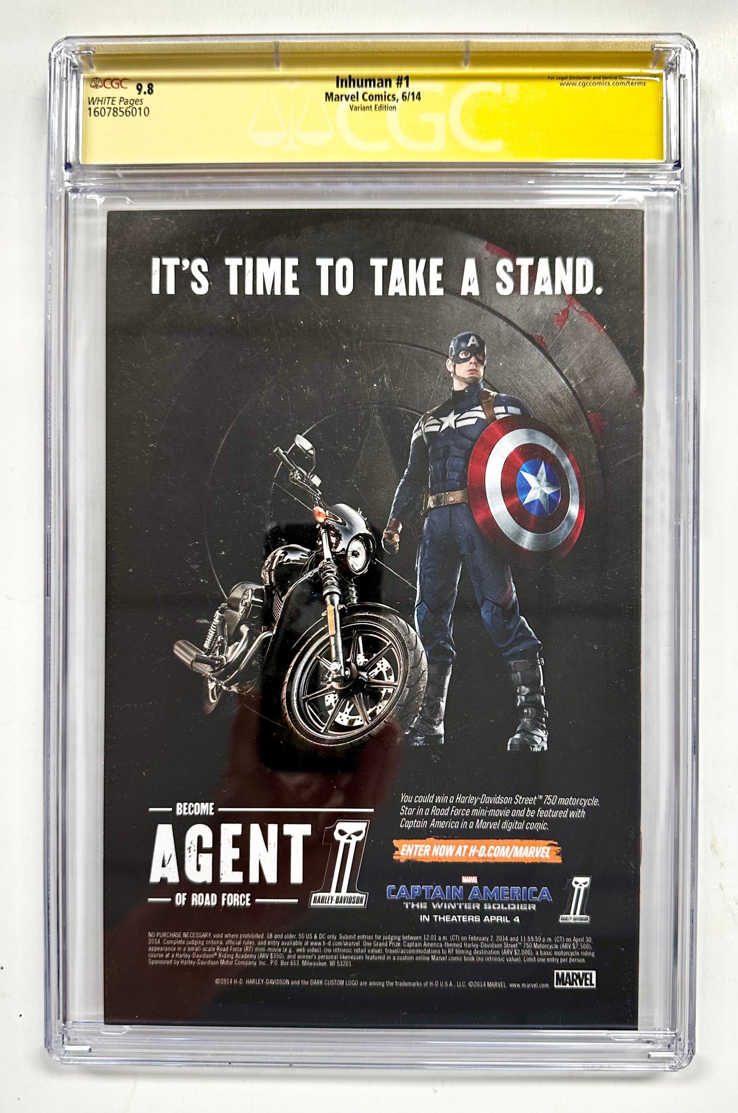 Inhuman #1 CGC SS 9.8 Signed Campbell Incentive Variant First App Lash & Inferno