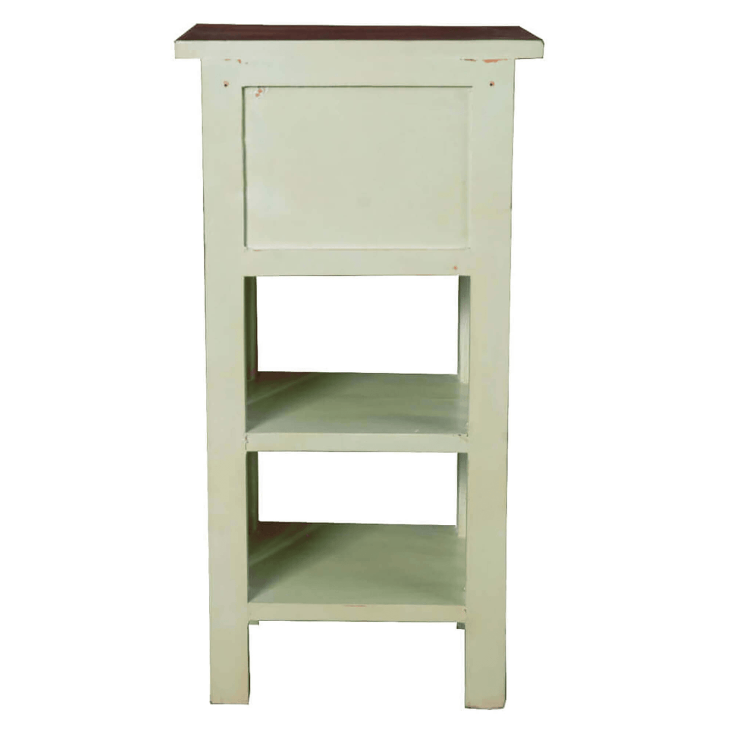 Sunset Trading Cottage End Table With Drawers And Shelves In Bahama Blue/Raftwood Brown