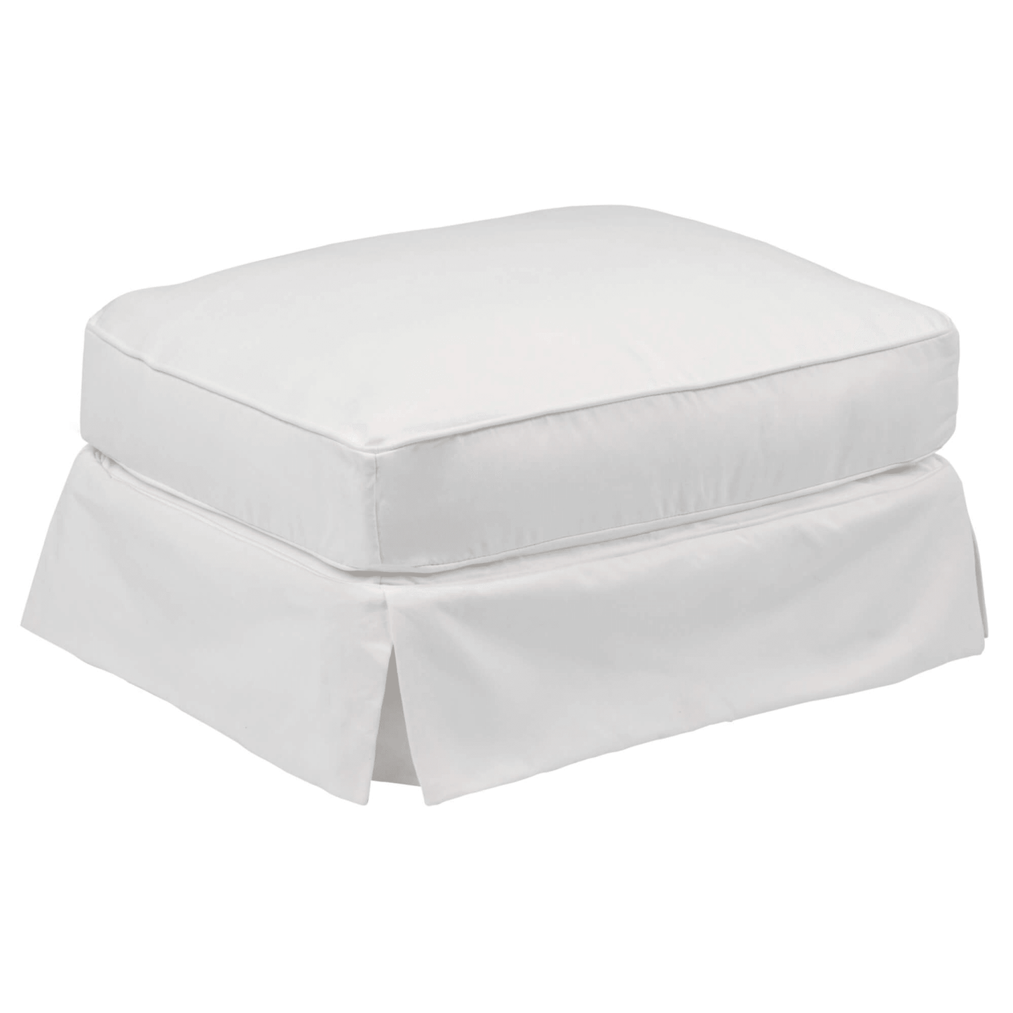 Sunset Trading Horizon Washable White Slipcovered Ottoman