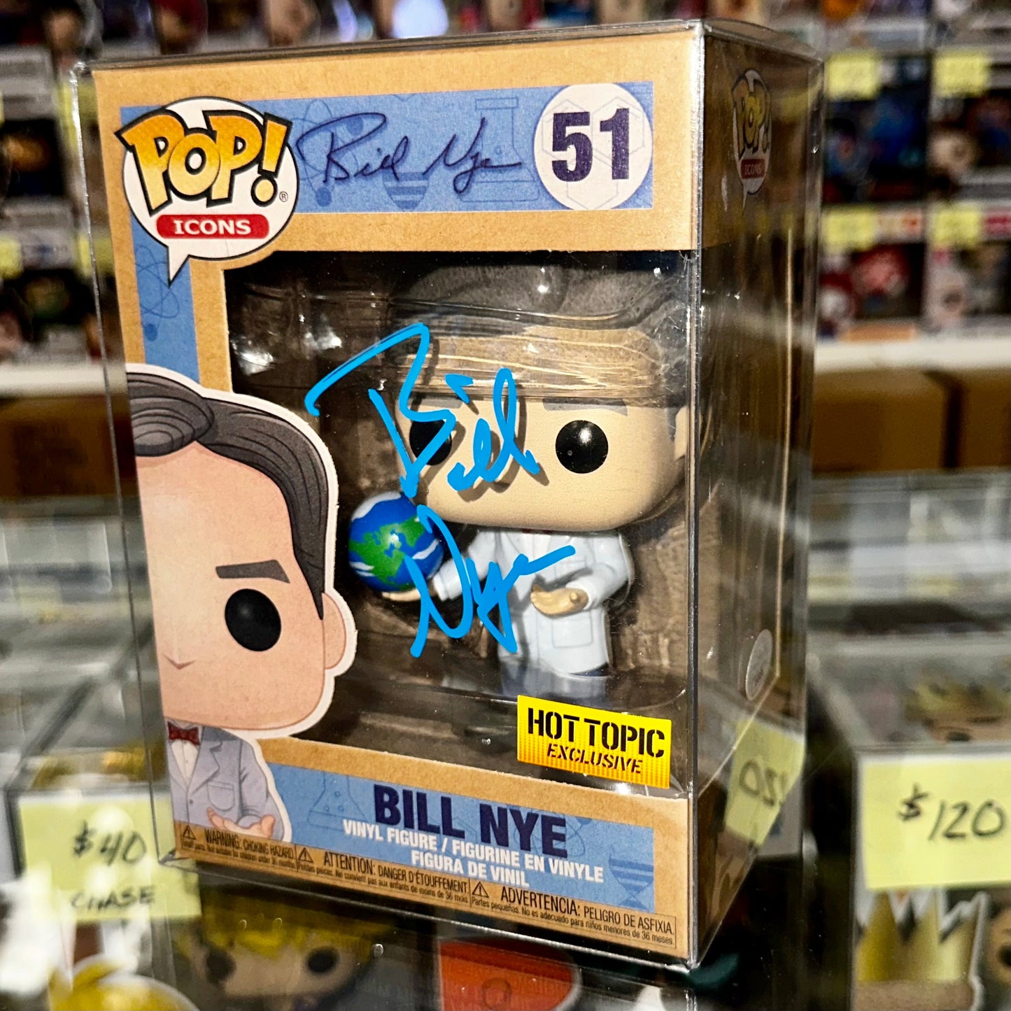 Bill Nye The Science Guy #51 Signed Earth Day Vaulted Funko Pop! With JSA COA
