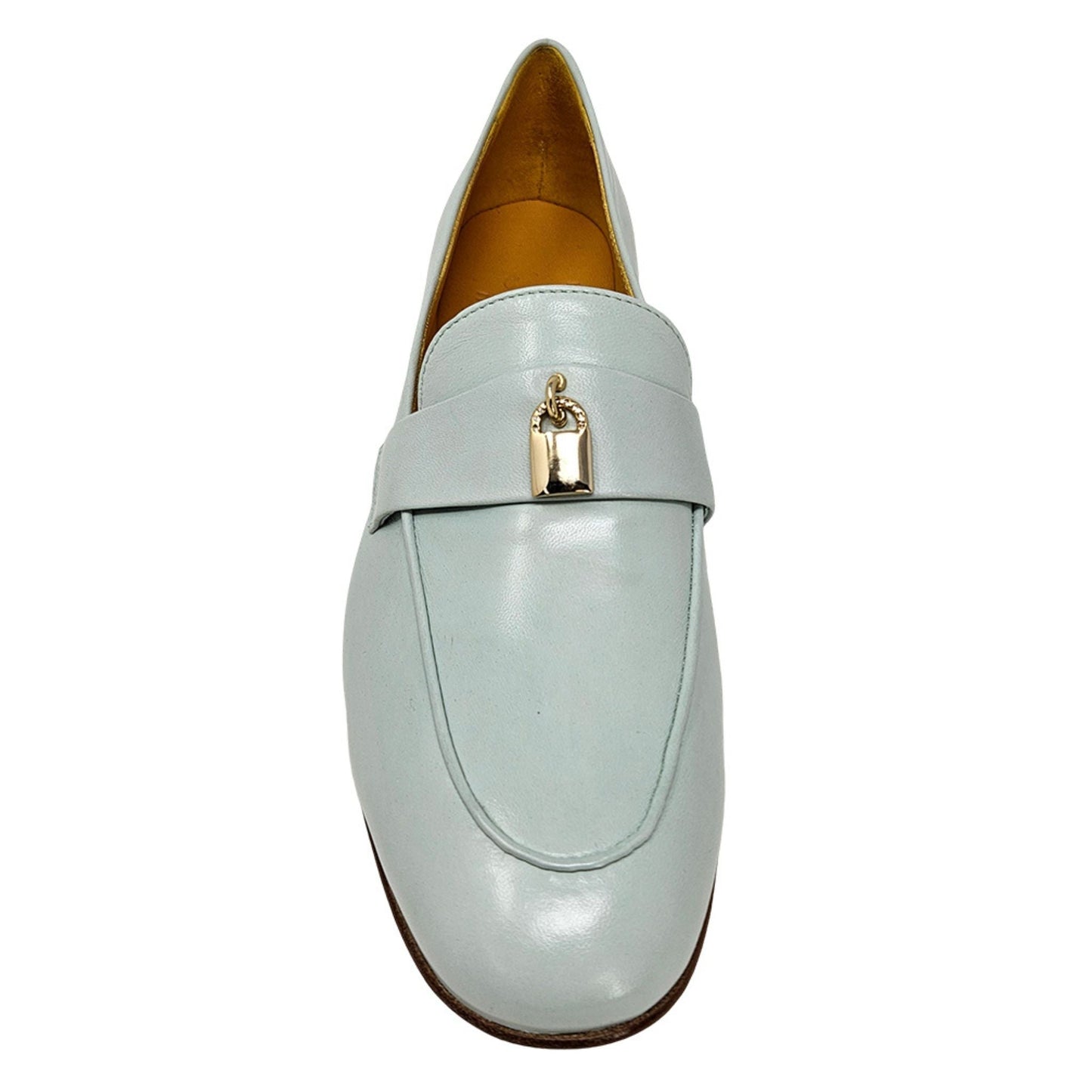 Seafoam Leather Lock Flat Loafer