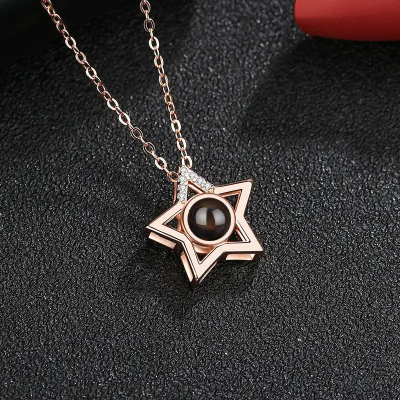 S925 Silver Five-pointed Star Diamond Simple Clavicle Necklace
