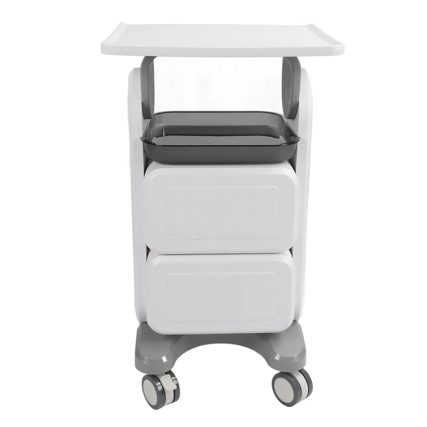 Mobile Medical Trolley Cart Enlarged Tabletop Double Drawer Multifunctional Medical Cart for Beauty Salon Clinic