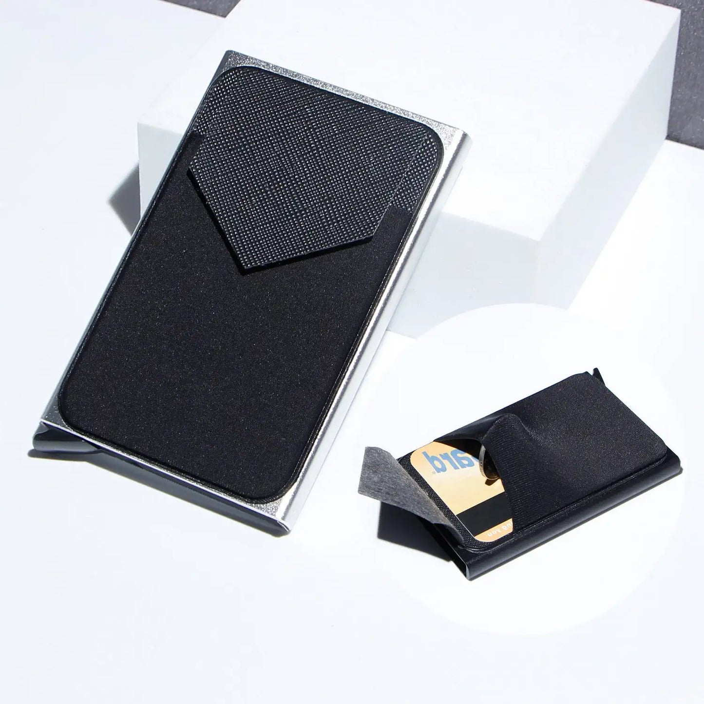 Metal Card Holder, Money Clip Aluminum Alloy Lycra Cloth