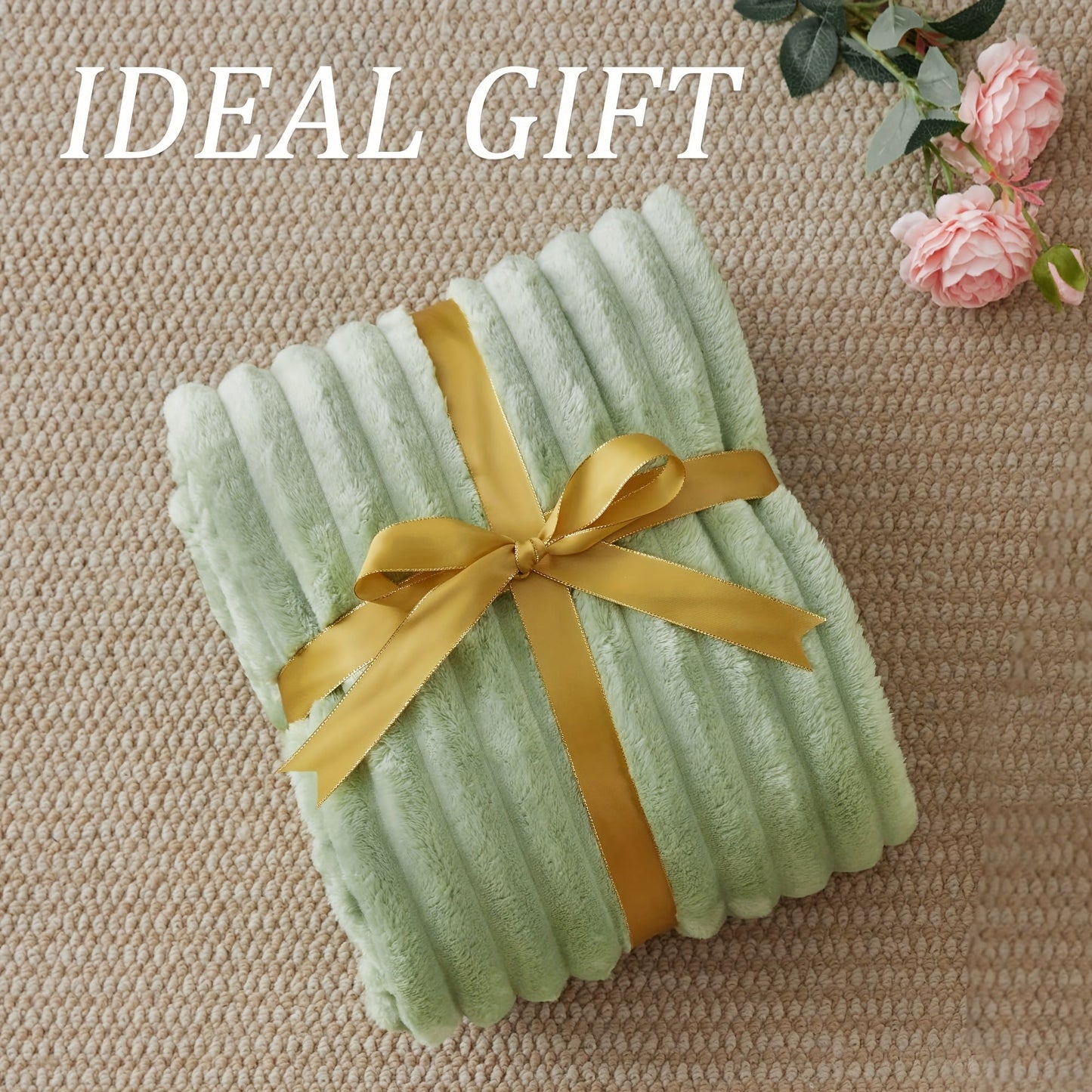 1pc Cozy Double-Sided 3D Rabbit Hair Blanket - Soft, Warm, and Fuzzy for Snuggling Up - Perfect for Office, Outdoor Camping, Sofa, and Gift Giving