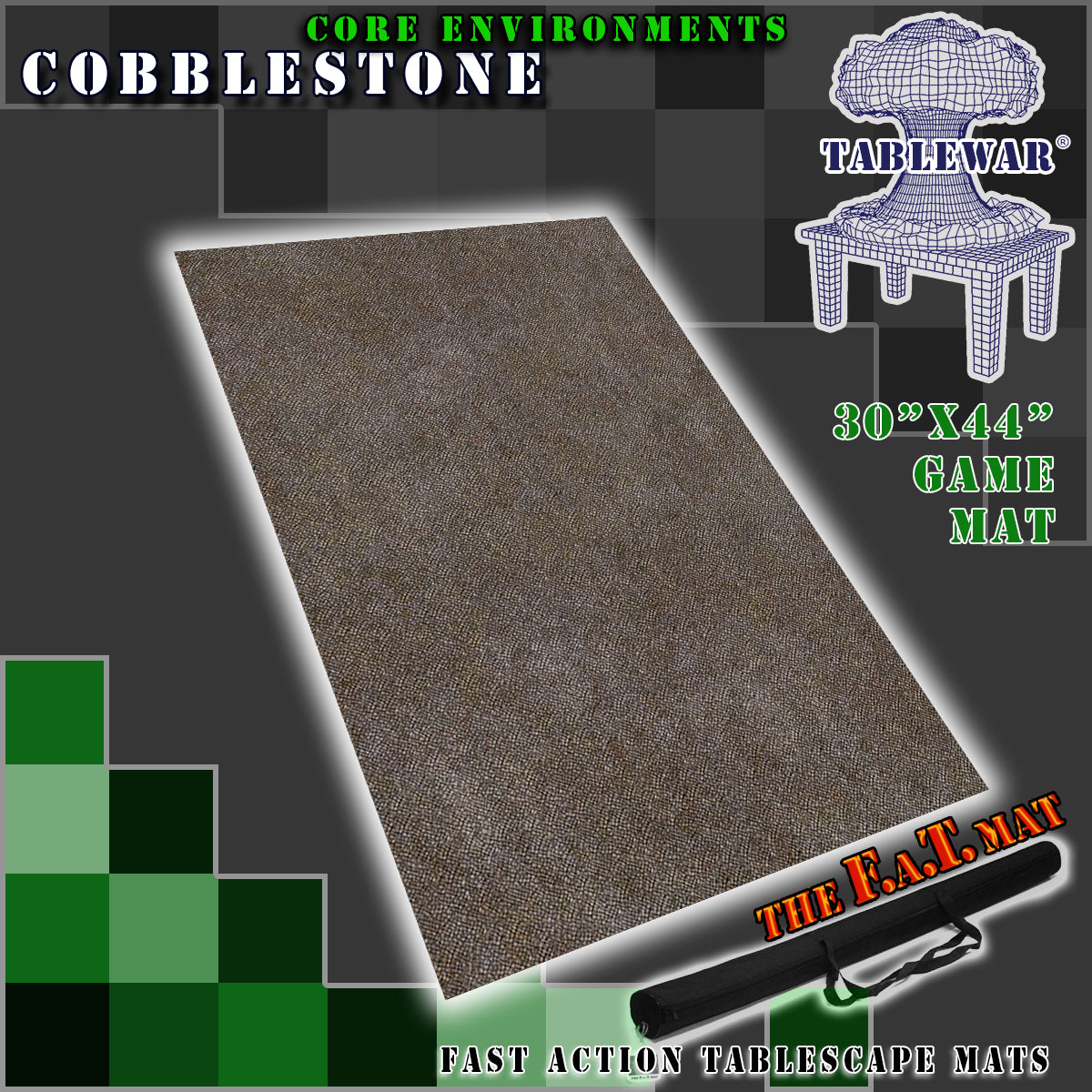 30x44" 'Cobblestone' F.A.T. Mat Battle Gaming Mat