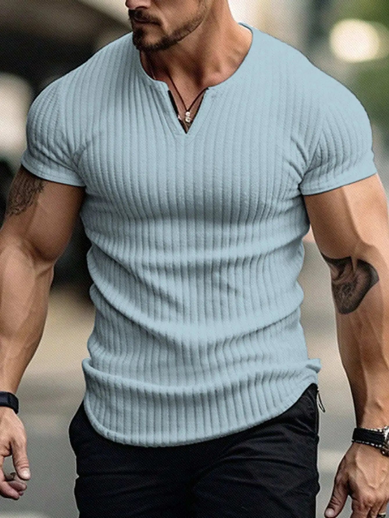 Sports Slim-fitting Men's Short Sleeve