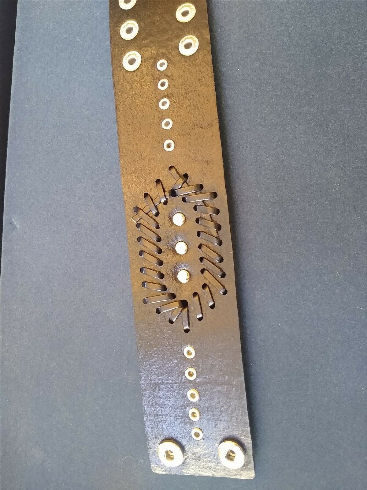 Black Leather 2 Inch Wide Cuff Bracelet with Skulls Be a Rockstar! ~Adjustable~