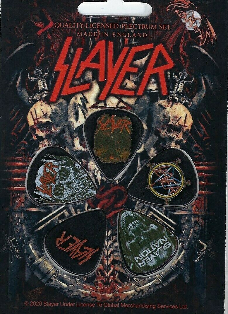 SLAYER Set of 5 Guitar Picks/Plectrums ~Licensed~