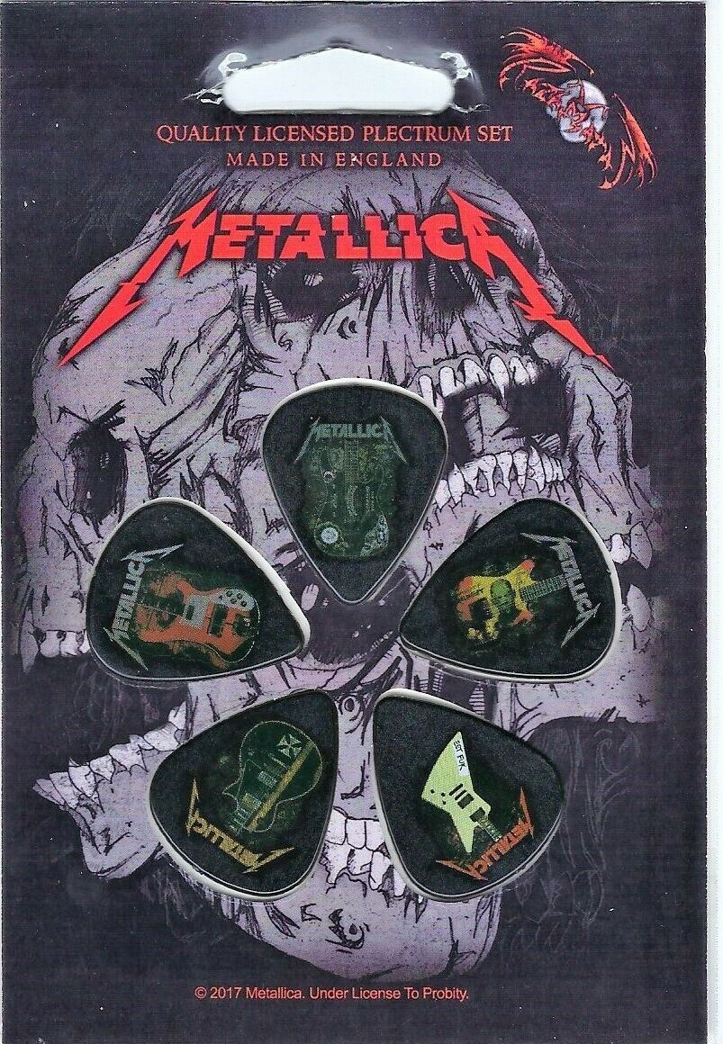 METALLICA "Guitar" Set of 5 Guitar Picks/Plectrums ~Licensed~