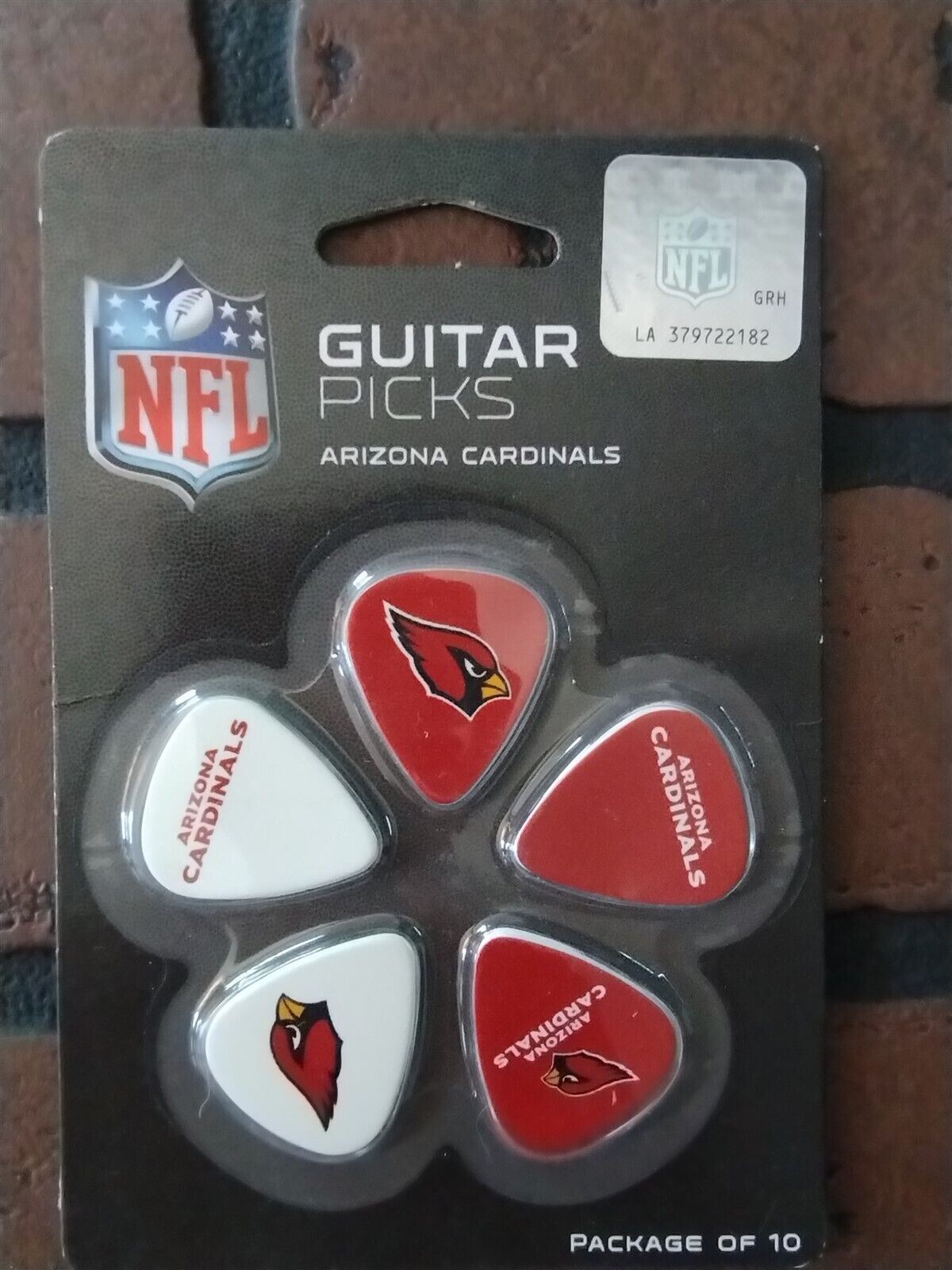 ARIZONA CARDINALS Set of 10 Unused Woodrow Guitar Picks/Plectrums ~Licensed~