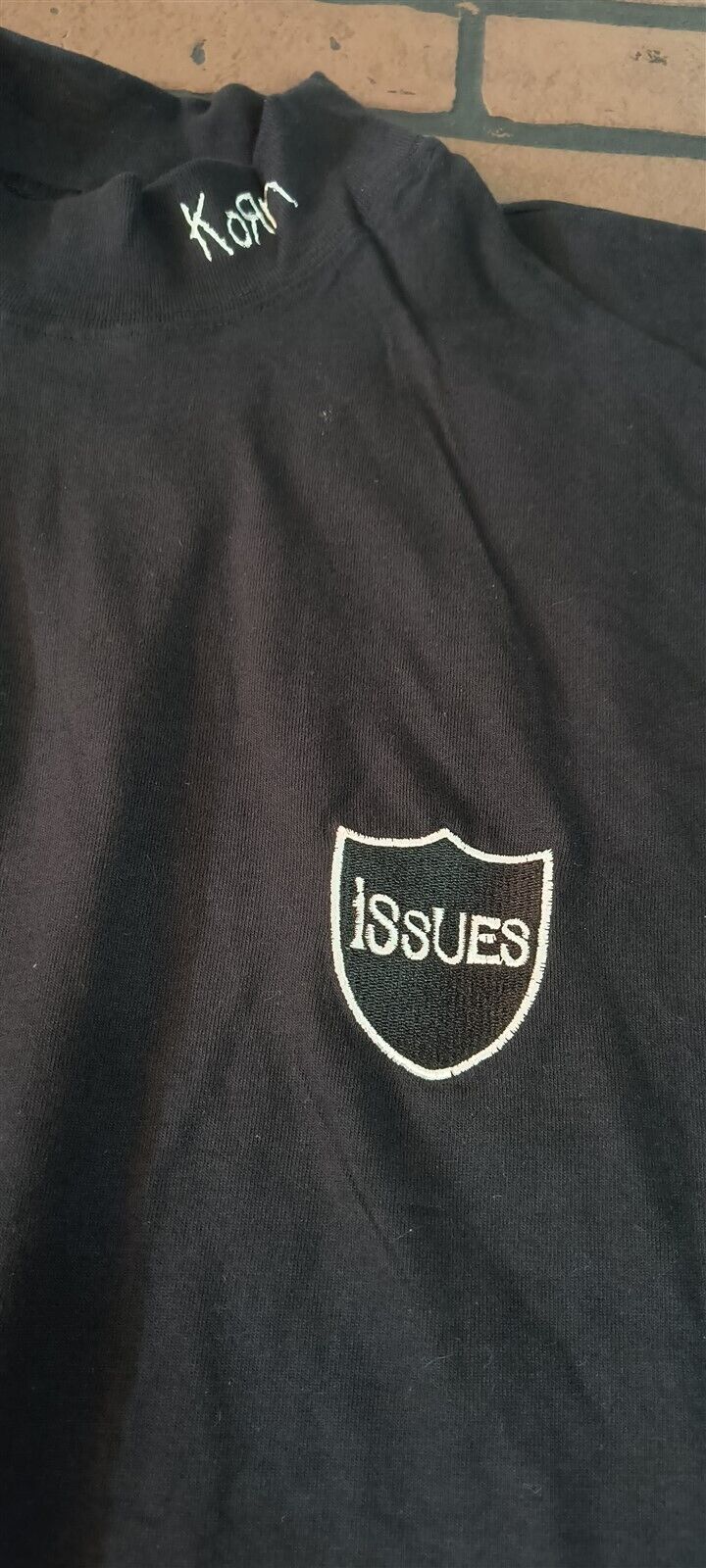 KoRn-Vintage 1998 Issues Embroidered Turtle Neck Vintage T-shirt~Never Worn~L XL
