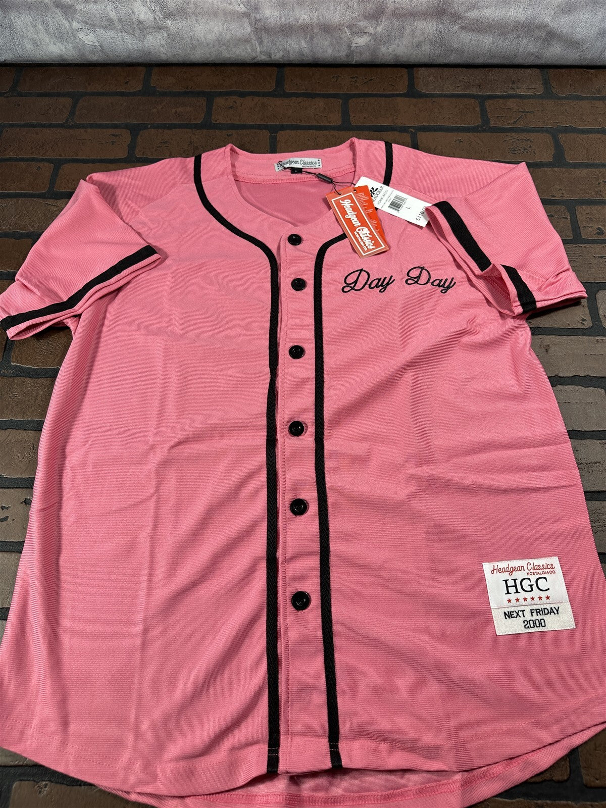 PINKY'S Day Day Headgear Classics Pink Baseball Jersey ~Never Worn~ M L XL XXL