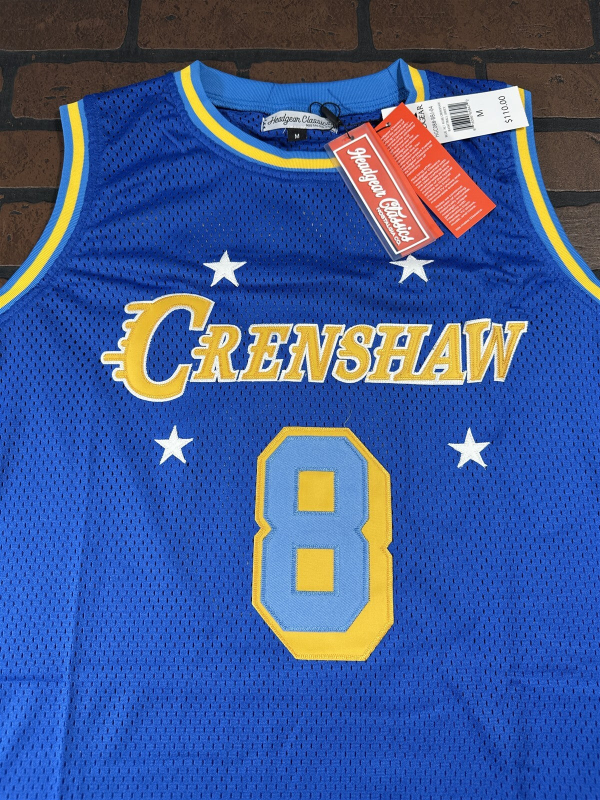 CRENSHAW BRYANT #8 Headgear Classics Blue Basketball Jersey ~New~ M L XL 2XL