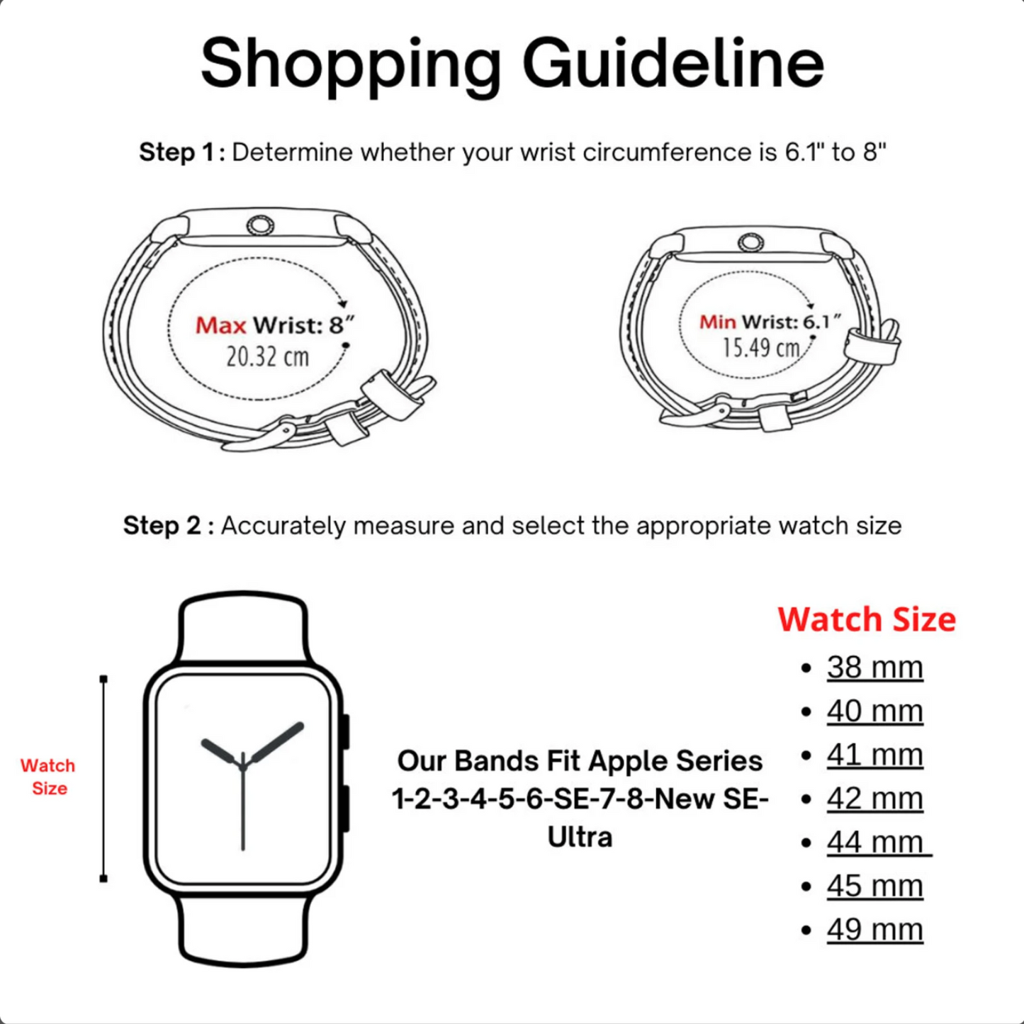 Apple Watch White Leather Strap - Detroit