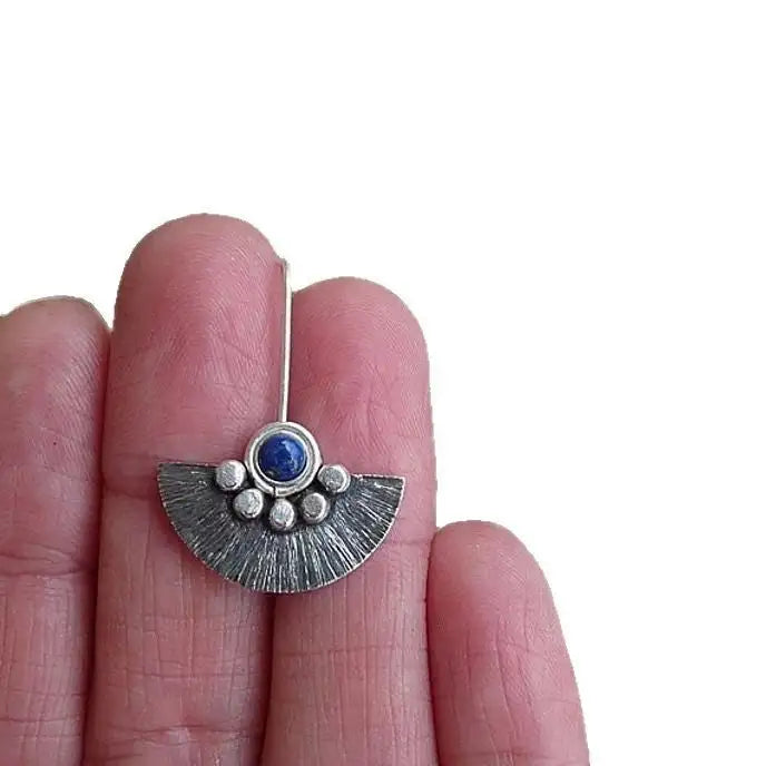 Ethnic Style Retro Semicircle Fan-shaped Metal Alloy Earrings