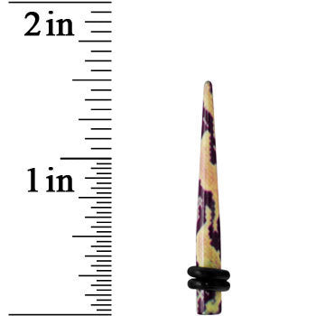 6G Green Snake Skin Acrylic Taper