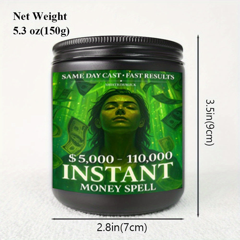 1pc 5. 3 Oz Instant Money Spell Casting Scented Candle Soybean Wax Gift Idea For Women Men Adult Bestie Coworker Husband Wife Him Her Son Daughter Dad Mum Sister Brother Family On Birthday Xmas New Year Funny Unique Essential